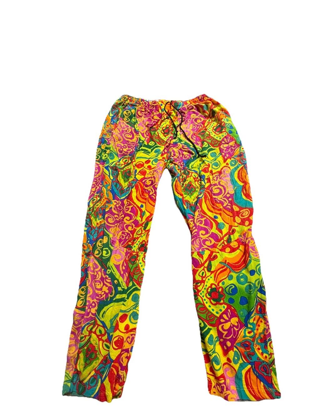 Jams World Multicolor Art Women’s Elastic Pants Size Xl 90s Vintage (AH20)